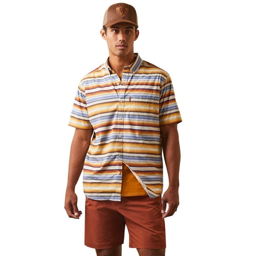 Ariat Men's Short Sleeve Sunset Stretch Golden Serape Button Down Shirt